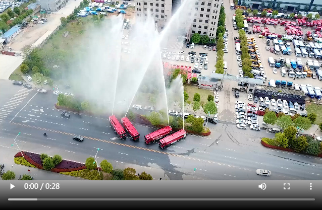 供水消防车现场演示