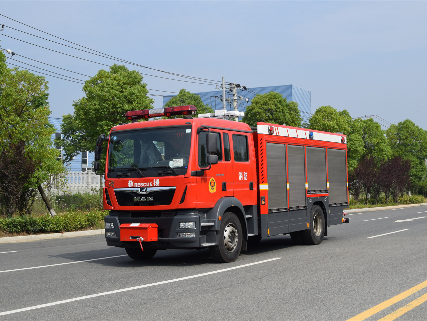 4吨曼恩压缩空气泡沫消防车